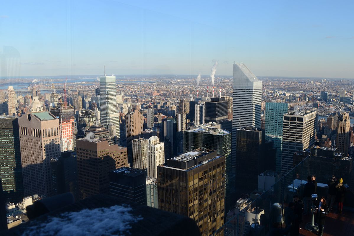 New York City Top Of The Rock 08A Northeast Buildings, Sony Building, Bloomberg Tower, Citigroup Center